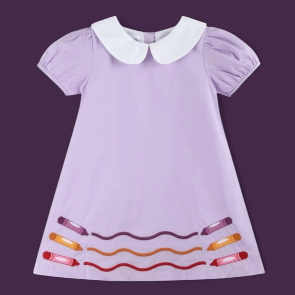 Size‎ 3T Lil Cactus Dress Lined Purple Crayons Back To School